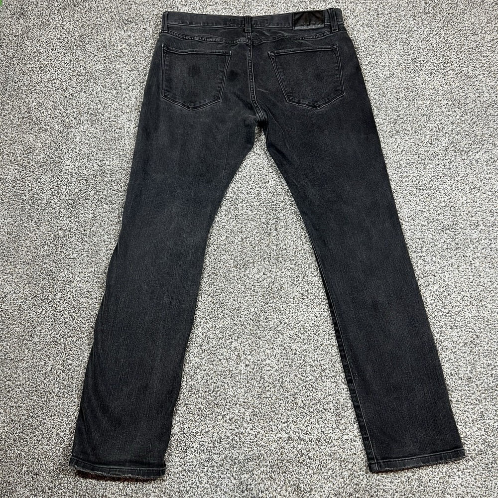 Express Jeans Mens 32x32 Black Rocco Slim‎ Straight Dark Wash Stretch Denim - Picture 2 of 12